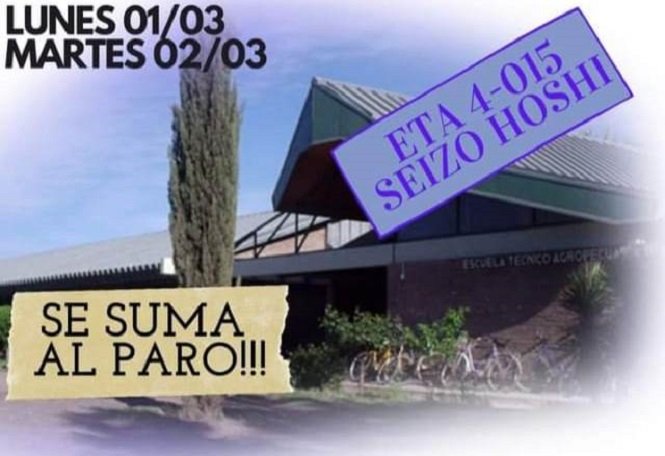 Personal docente de varias escuelas adhirieron a un paro el lunes y martes